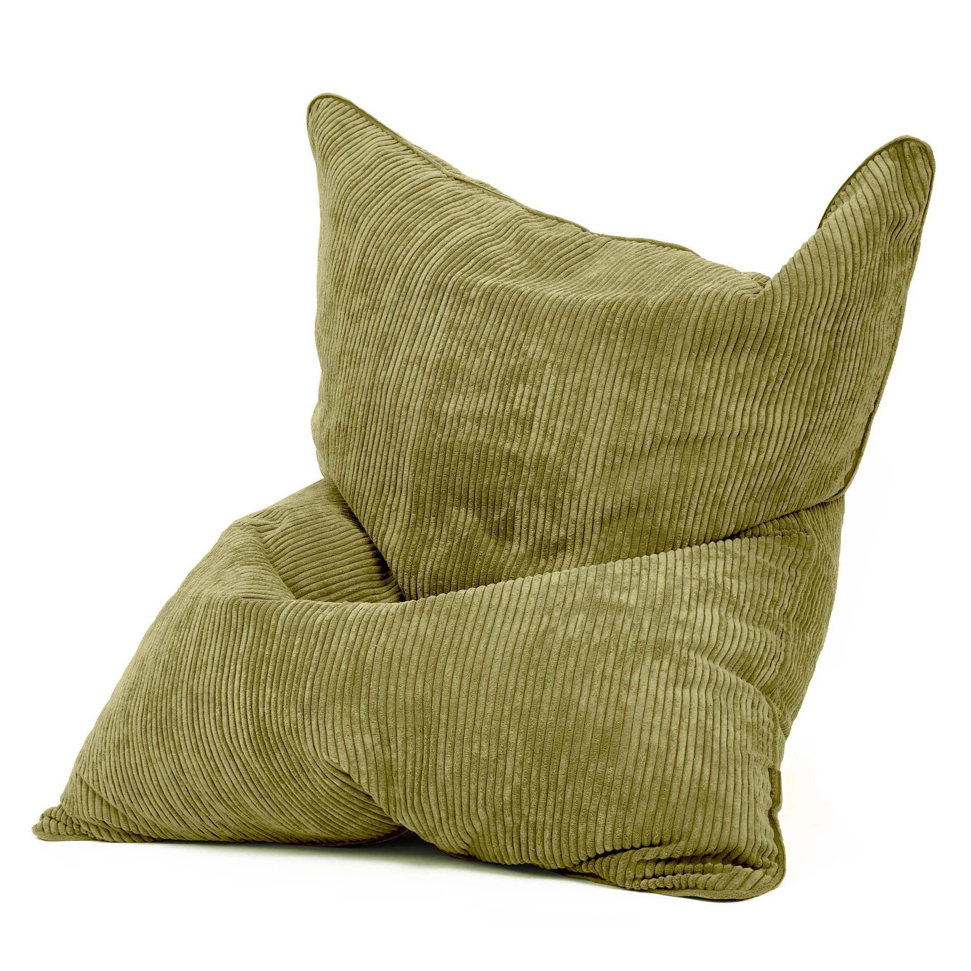 Green Bean Sitzsack XXL Riesen Sitzsack Square aus Cord (XXL aus Cordstoff 370 Liter mit EPS-Perlen Füllung, Kuschelig Weich Waschbar), Sitzkissen Lounge Chair Relax-Sessel Kinder Erwachsene