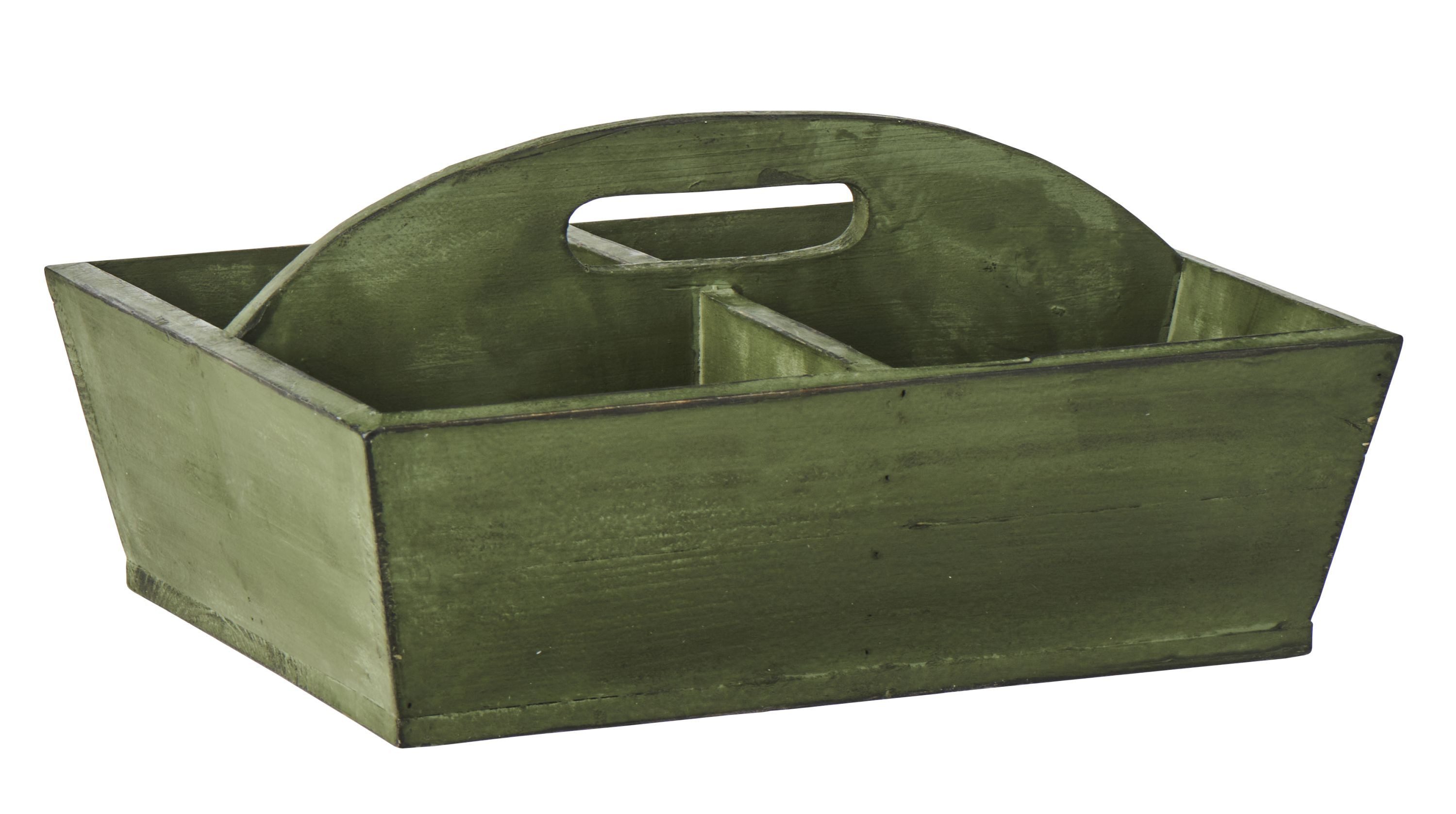 Ib Laursen Holzkiste Ib Laursen - Kiste Holzkiste 4 Fächer und Griff Holz B26,5xL34,5cm