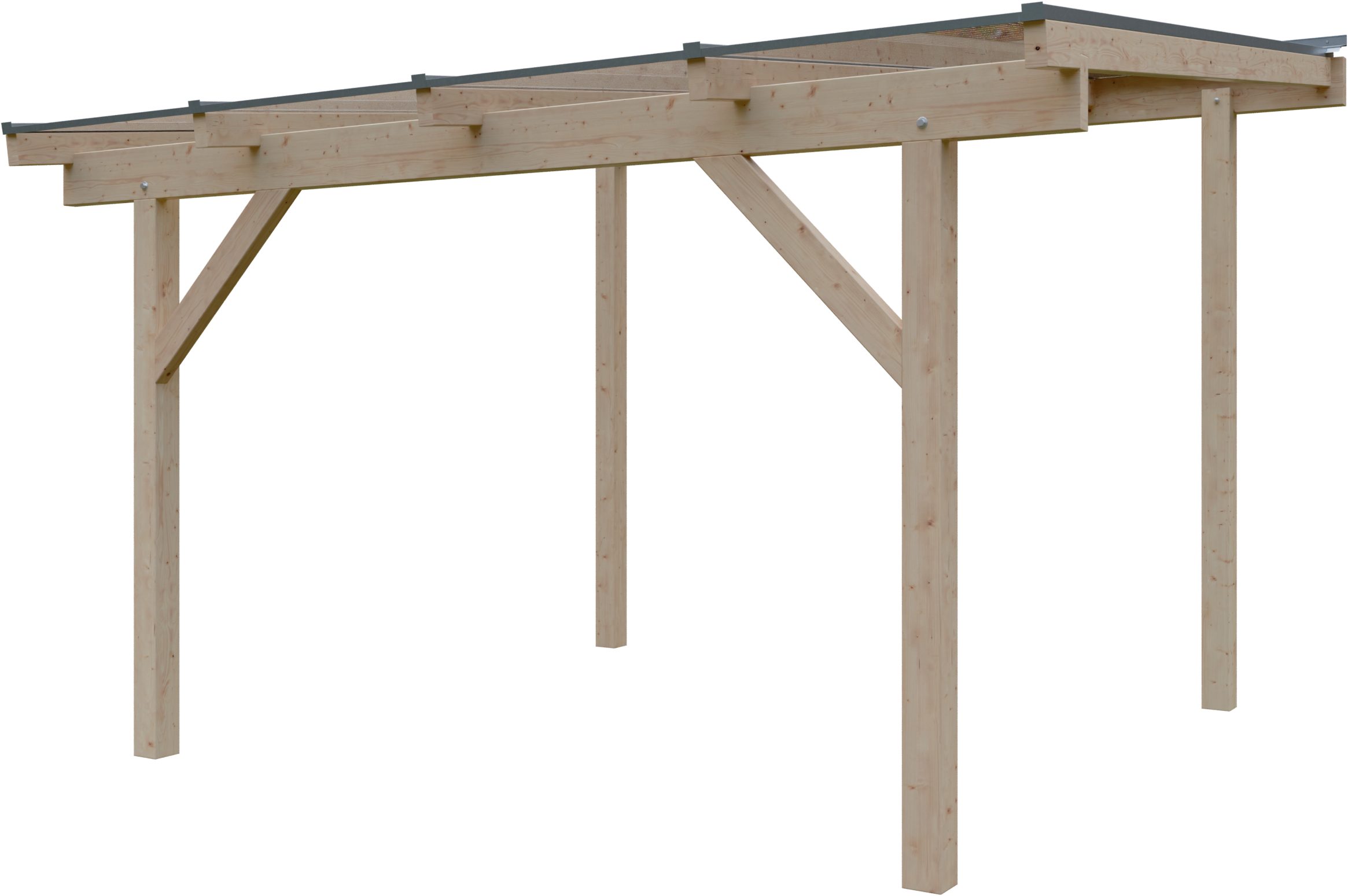 KONIFERA Terrassendach Capella, BxT: 409,2x350 cm, Bedachung Hohlkammerplatten, Bausatz aus naturbel. Leimholz mit lichtdurchl. Polycarbonat-Pultdach