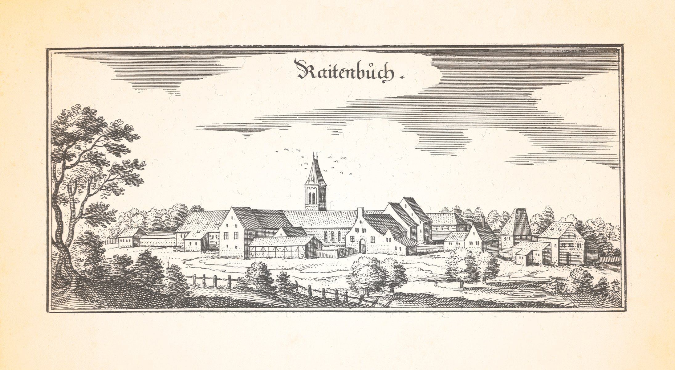 Kunstdruck Raitenbuch Rottenbuch Kloster Torbogen Chorherrenstift Kupferstich Mer