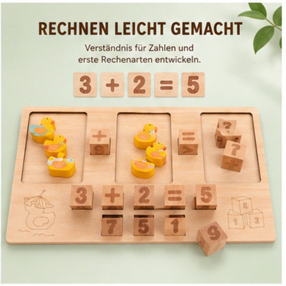 White Fox Studio Lernspielzeug 4-in-1 Lernspiel ab 18 Monate – Angelspiel mit Enten (Grundrechenarten, Mathematik), Spielerisches Lernen der Mathematik, Hochwer – Bild 4 von 5