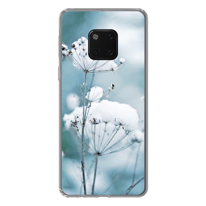 MuchoWow Handyhülle Schnee - Blumen - Winter - Zweige Handyhülle Huawei Mate 20 Pro Handy Case Silikon Bumper Case