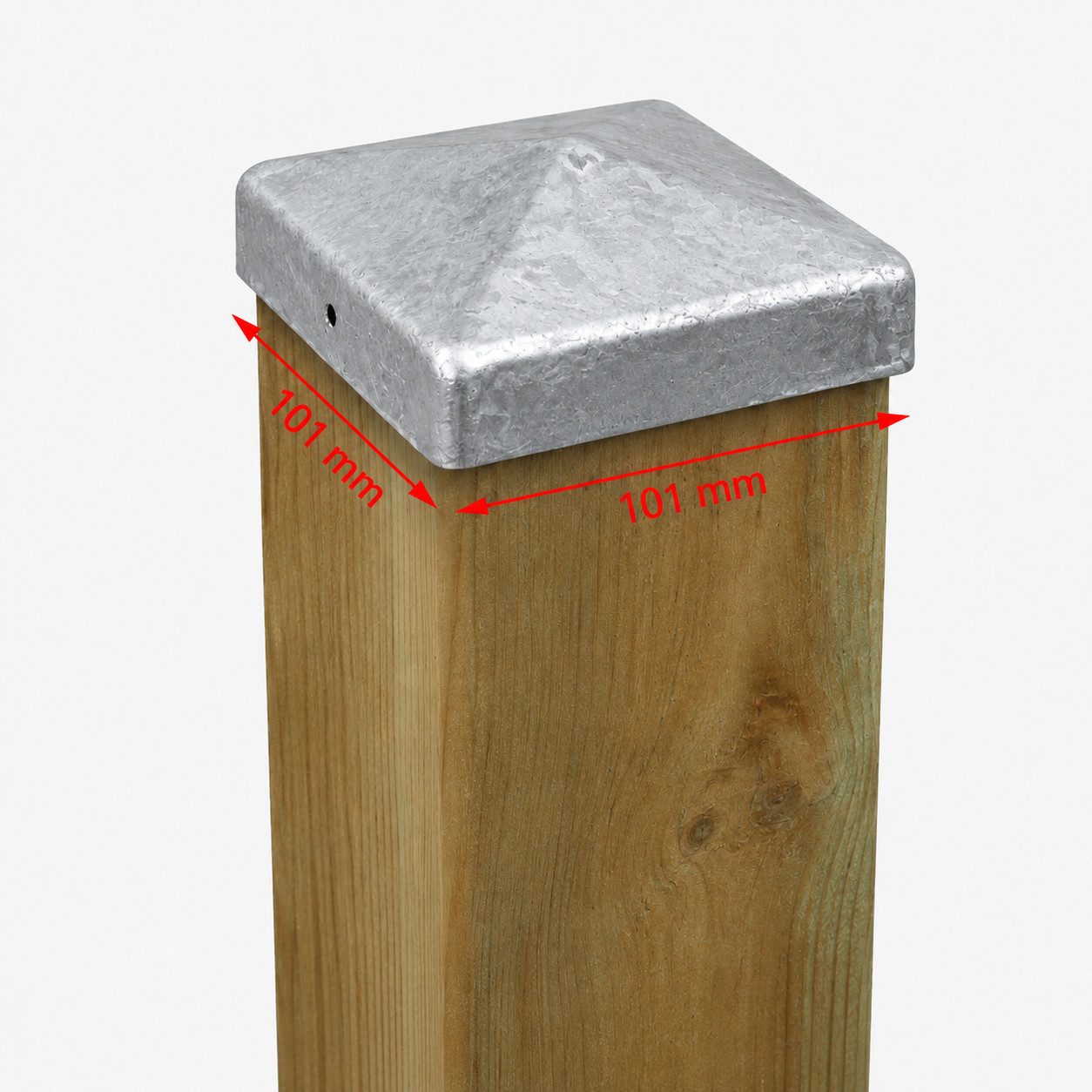 Holmwerk Pfostenkappe Pfostenkappe verzinkt 101mm Pyramide Abdeckkappe für Pfosten 10x10cm (1 St) – Bild 2 von 3