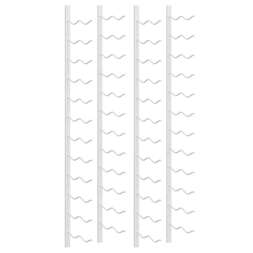 Weinregal Wand-Weinregal für 24 Flaschen 2 Stk. Weiß Eisen