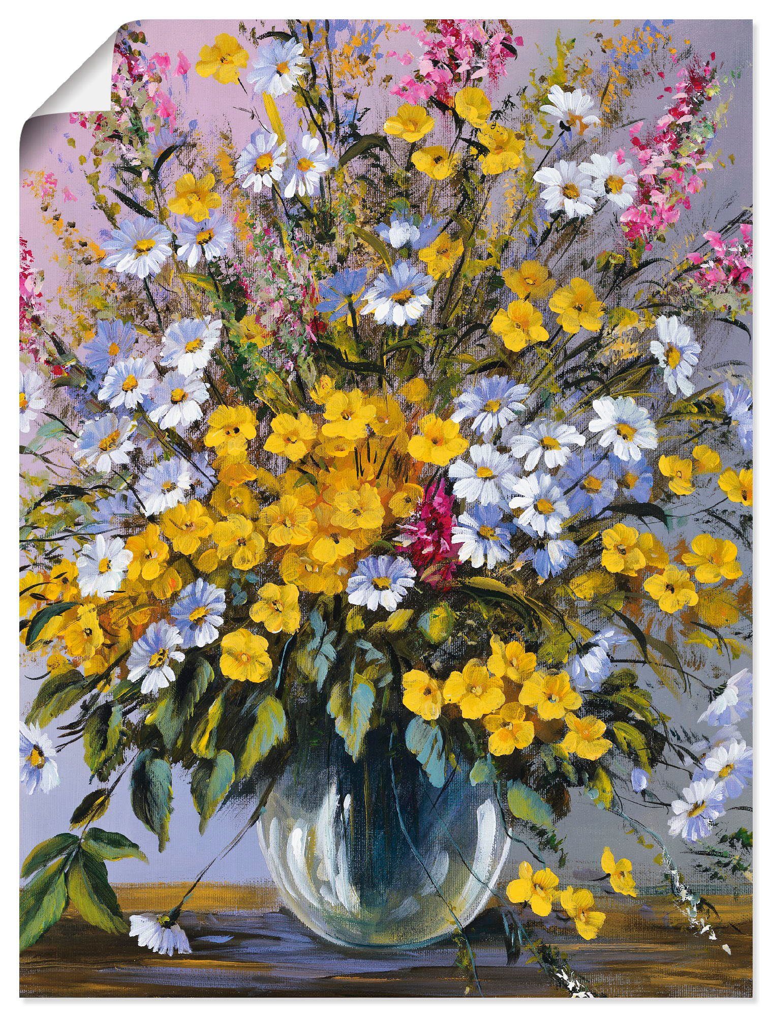 Artland Wandbild Gemischter Strauß, Blumen (1 St), als Leinwandbild, Wandaufkleber oder Poster in versch. Größen