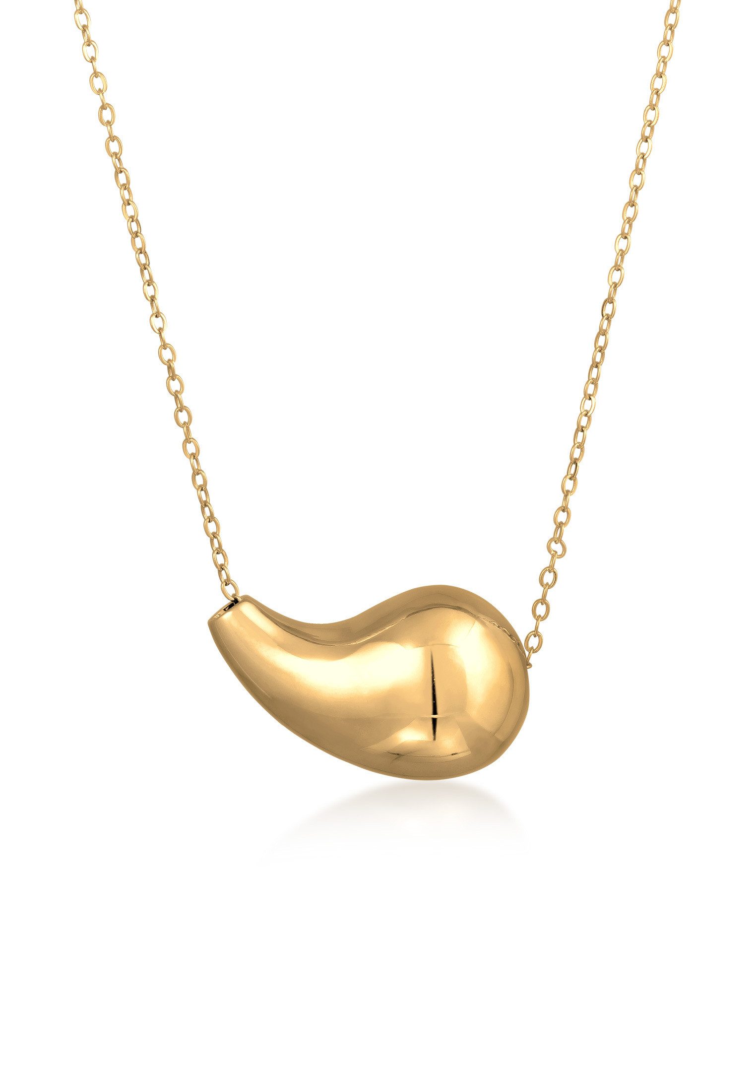 Elli Kette mit Anhänger Tropfen Silberfarben Chunky Look, Tropfen