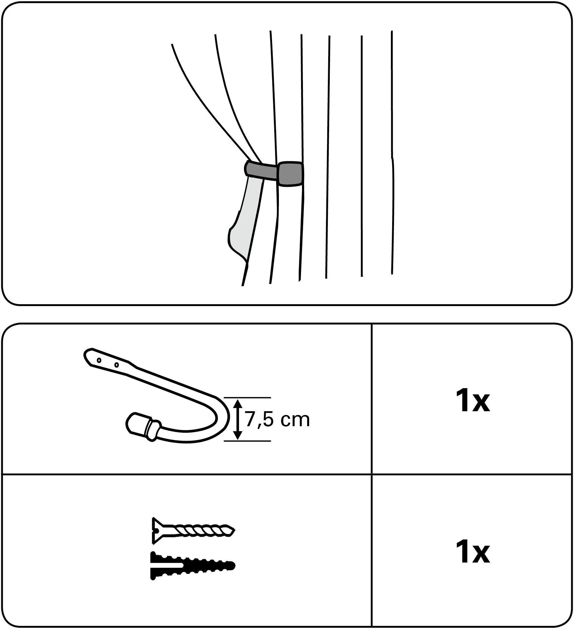 GARDINIA Raffhaken Raffbügel kombinierbar, Gardinen, Vorhänge, (1-tlg), zum Einhängen von Stoffe