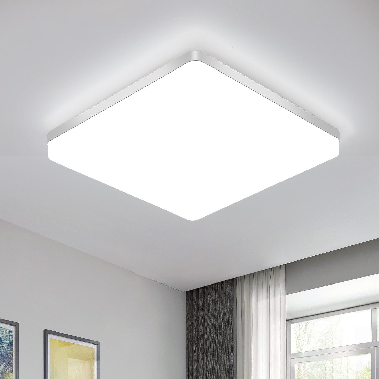 Goeco Deckenleuchte Quadratische LED Leuchte,48W IP44,6500K,für Flure,Balko günstig online kaufen