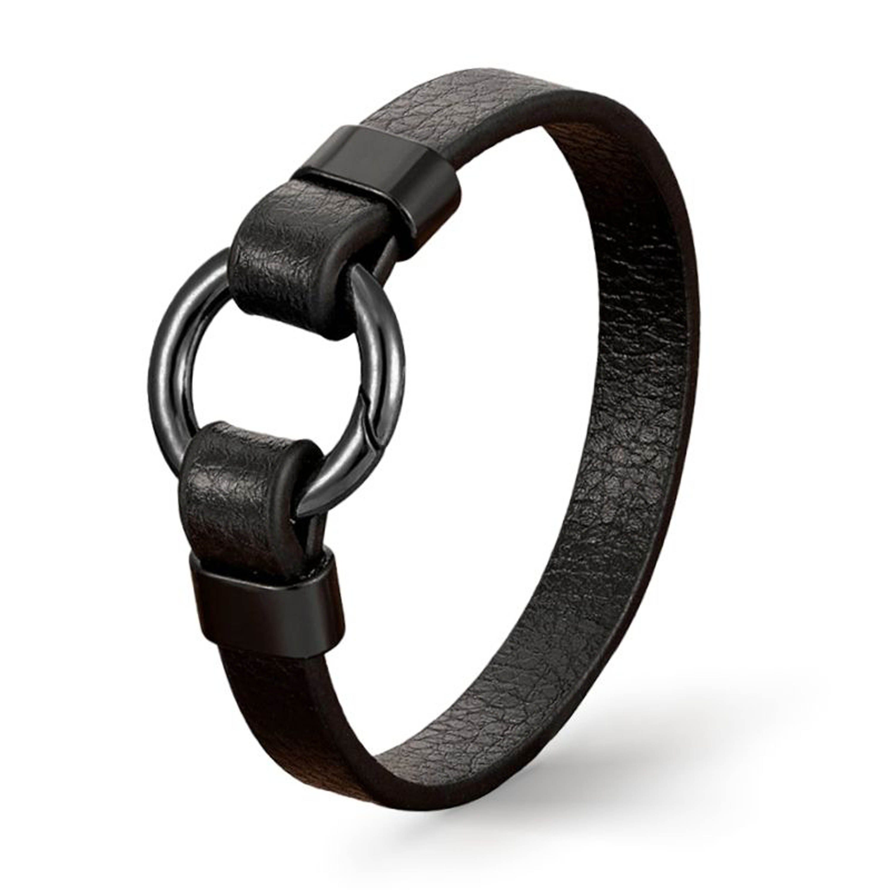 Style, UNIQAL.de Herren klassik simple, Echtleder, Lederarmband Schwarz handgefertigt) "OLAY" Casual (Edelstahl, Lederarmband