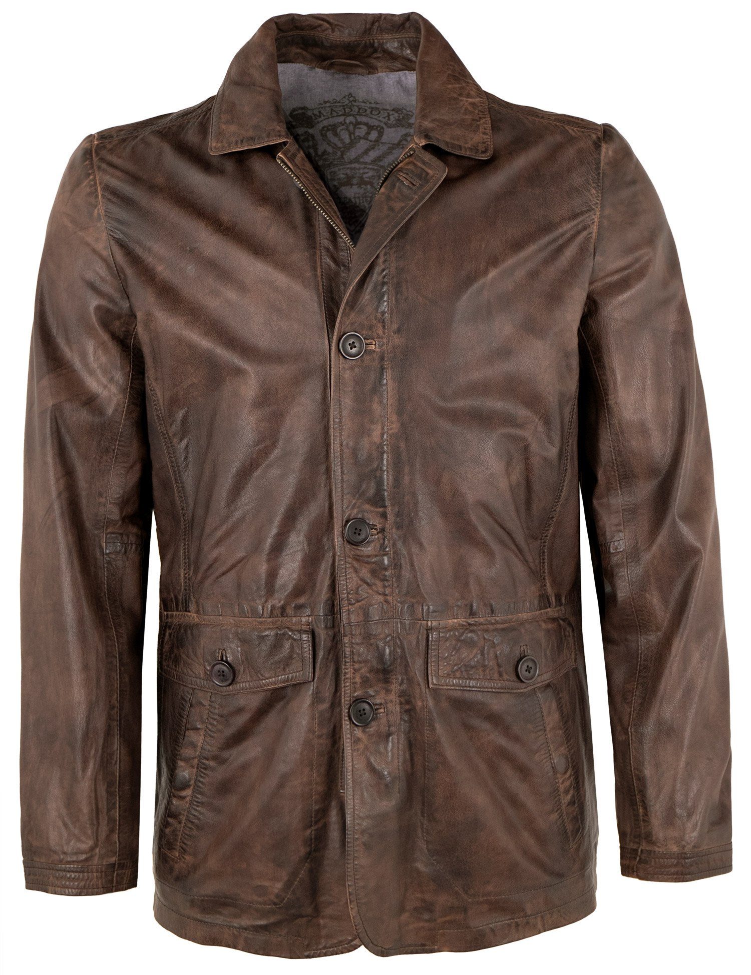 Maddox Lederjacke Anthony MADDOX - Herren Echtleder Lederjacke Lammnappa mocca