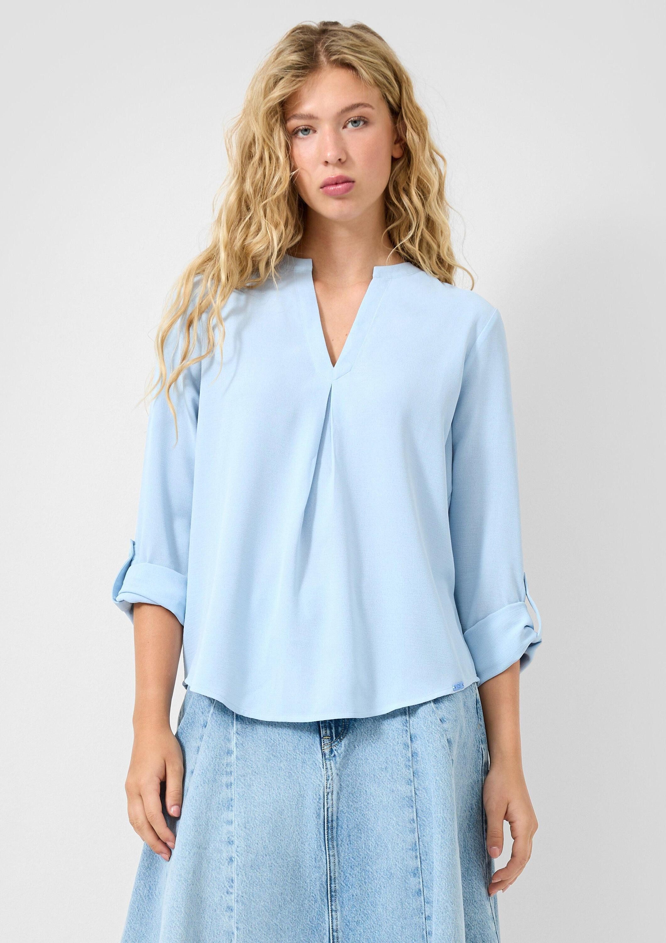 QS Langarmbluse Bluse Bluse mit Turn-up
