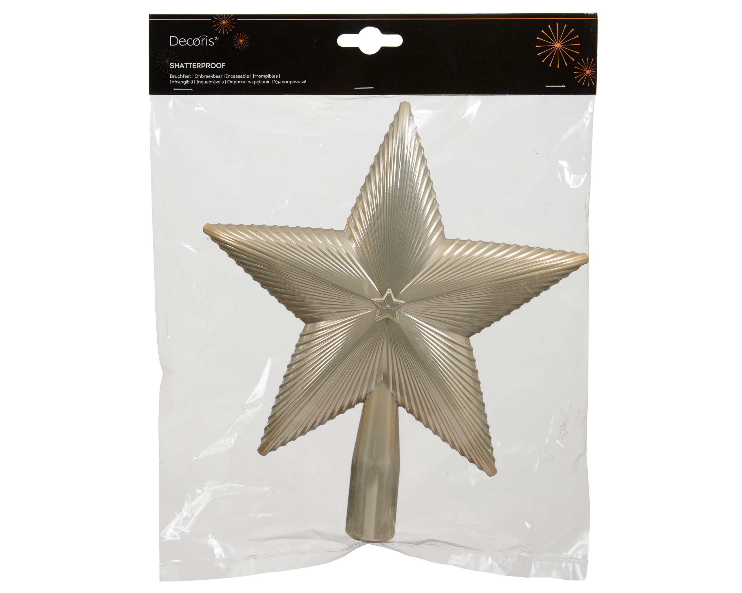 Kaemingk Christbaumspitze, Christbaumspitze Stern Strukturiert 21cm Kunststoff - Perle