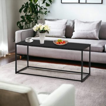 DanDiBo Couchtisch Couchtisch Schwarz Metall Eckig 110x50x40 cm Wohnzimmer Tisch, Breite 110 cm, Höhe 50 cm, Tiefe 40 cm