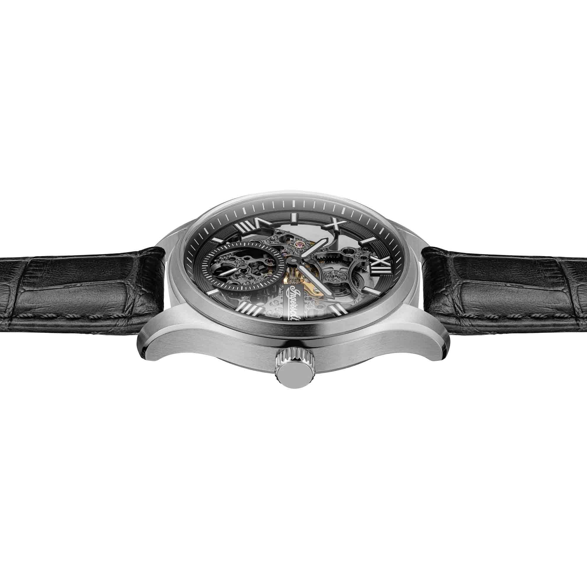 Ingersoll Automatikuhr The Maverick I17401, Armbanduhr, Herrenuhr, Mechanische Uhr, Lederarmband, analog