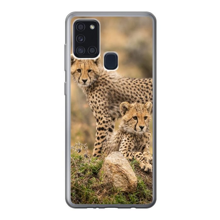 MuchoWow Handyhülle Leopard - Jungtier - Natur Handyhülle Samsung Galaxy A21s Smartphone-Bumper Print Handy