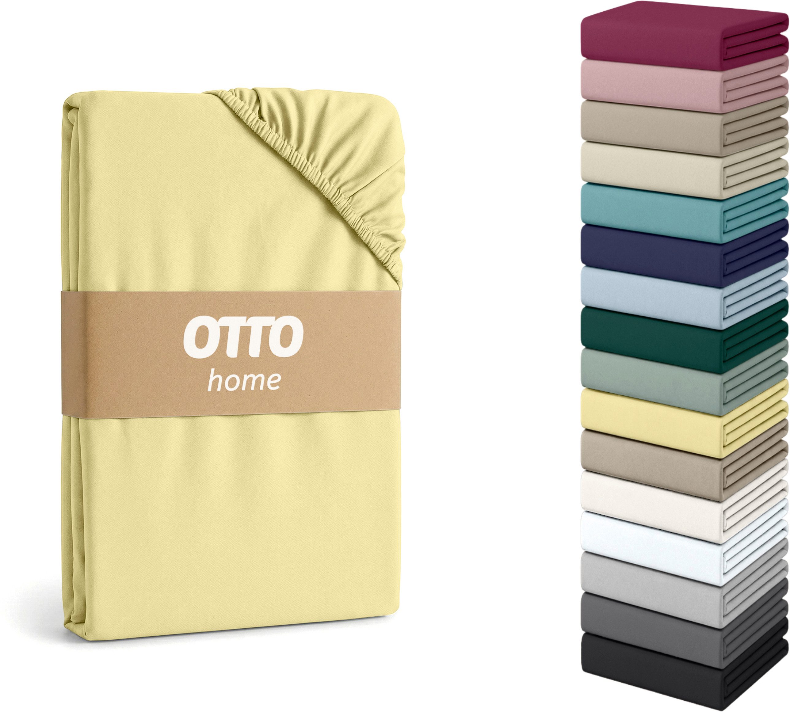 OTTO home Spannbettlaken Physalis Topper COMFORT, 100% Baumwolle, 150 g/m², Jersey, Gummizug: rundum, (1 Stück), Baumwolle, Matratzen bis 10 cm Höhe, Bettlaken, Spannbetttuch, Laken