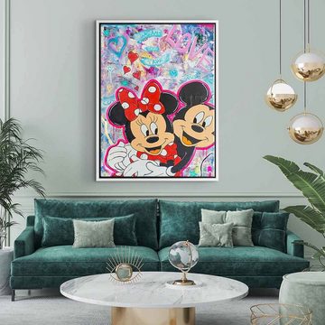 DOTCOMCANVAS® Leinwandbild M Love, Leinwandbild Micky Maus Minnie Mouse Comic Pop Art Love