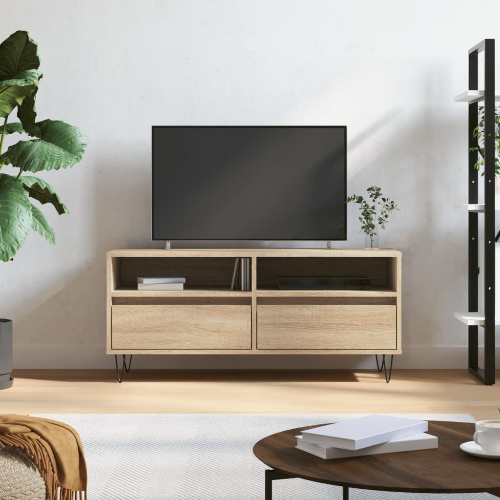 furnicato TV-Schrank Sonoma-Eiche 100x34,5x44,5 cm Holzwerkstoff