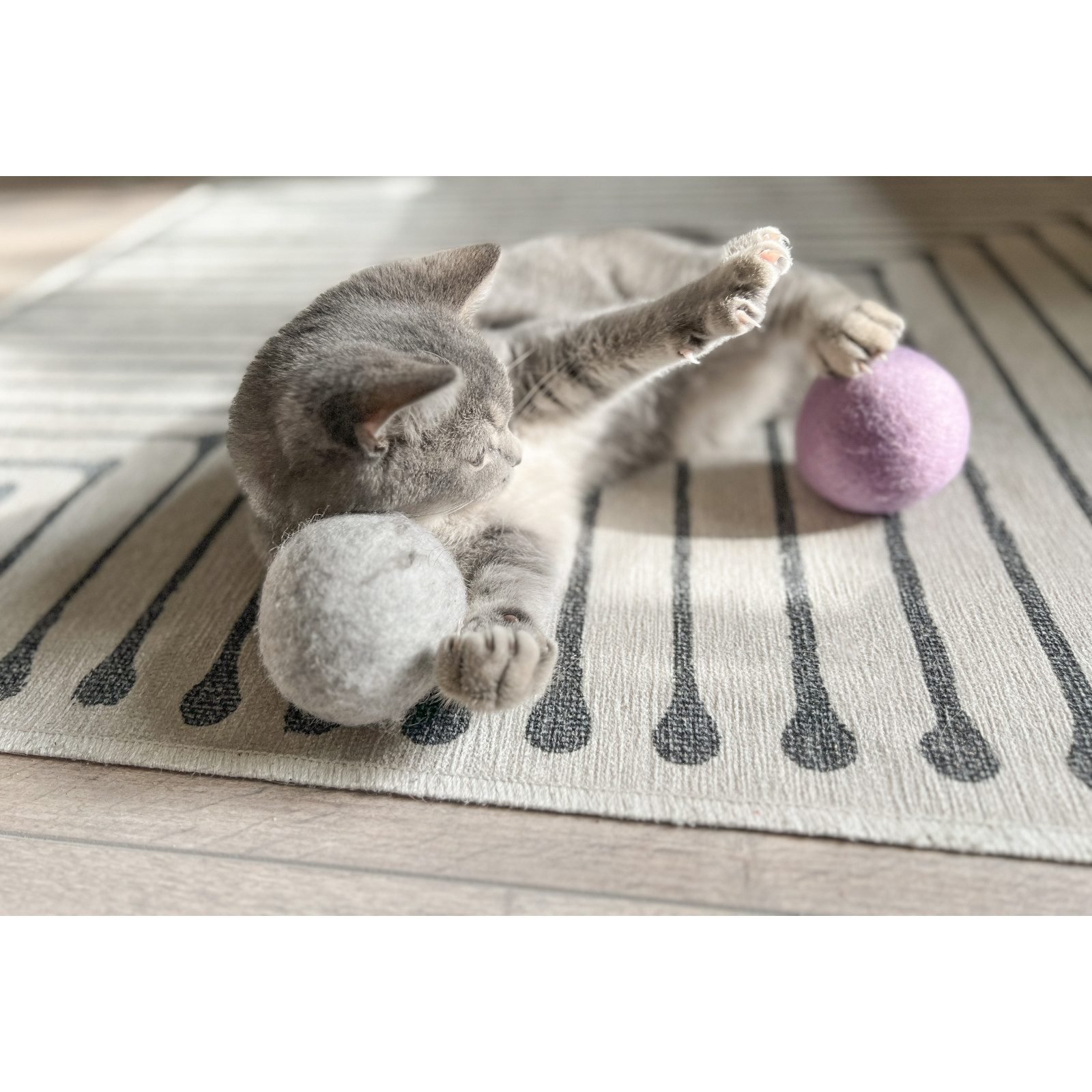 Aumüller Tierball natürliche Wollfilzkugel, gefüllt, 1 Stück, Spielzeug für Katzen