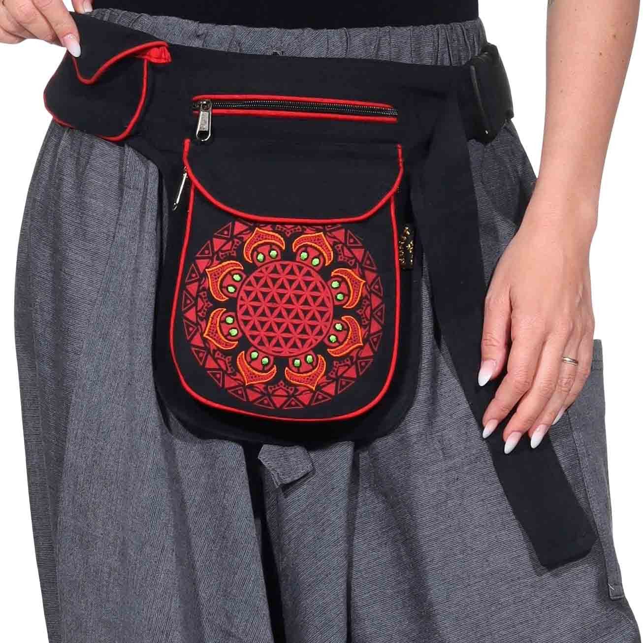 KUNST UND MAGIE Bauchtasche Doppel-Hüfttasche Bauchtasche Gürteltasche Festival Blume des Lebens