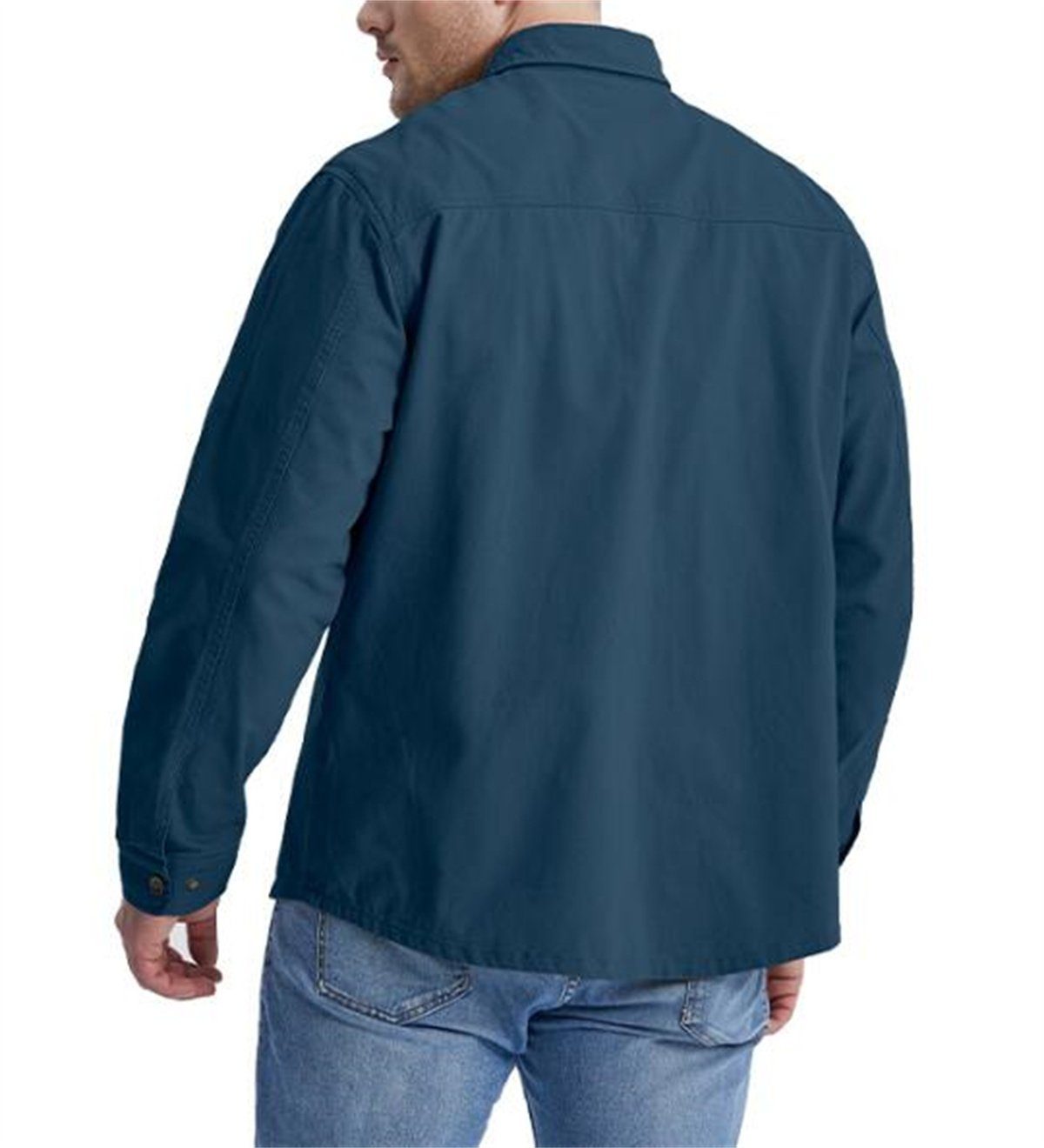 Discaver Sweatshirt Übergroßes, übergroßes in mit Cord aus Kontrastfarbe Hemd Blau Kragen