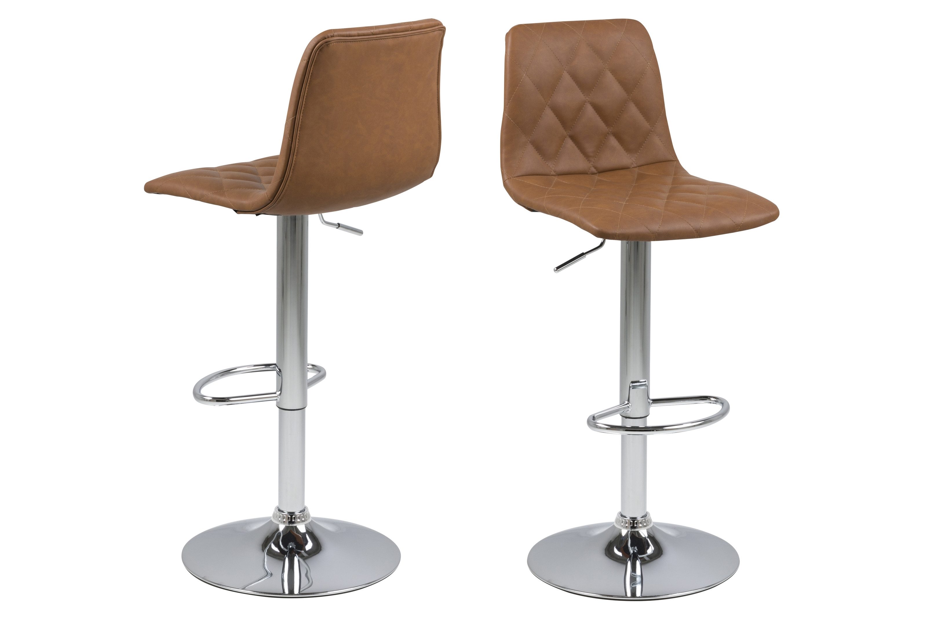 freiraum Drehhocker Emu, in Braun, Polyurethan, Stahl - 40x110x48,5cm (BxHxT)