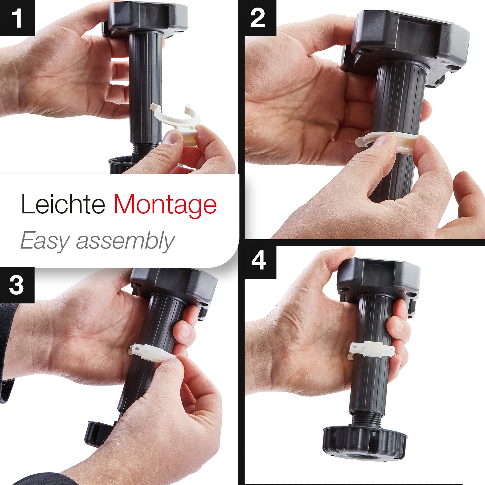 SO-TECH® Möbelfuß Befestigungsclips für Sockelfuß, weiß, (5-St), Befestigungsclips