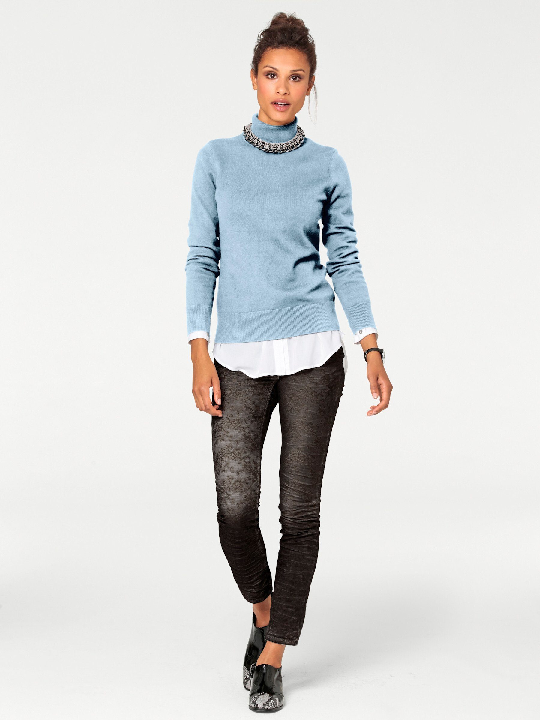heine Strickpullover Rollkragen-Pullover Langarm Feinstrick