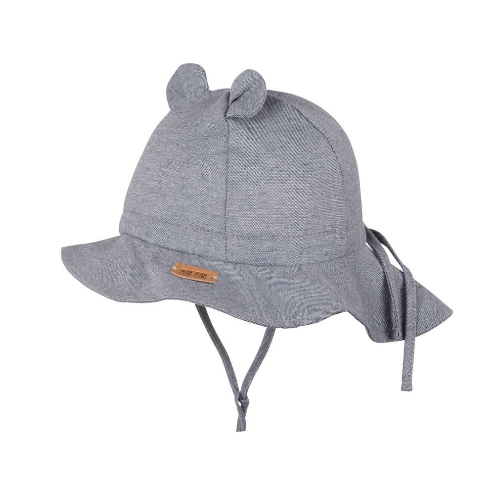 pure pure by BAUER Erstlingsmütze PurePure Kids Nackenschutz Denim