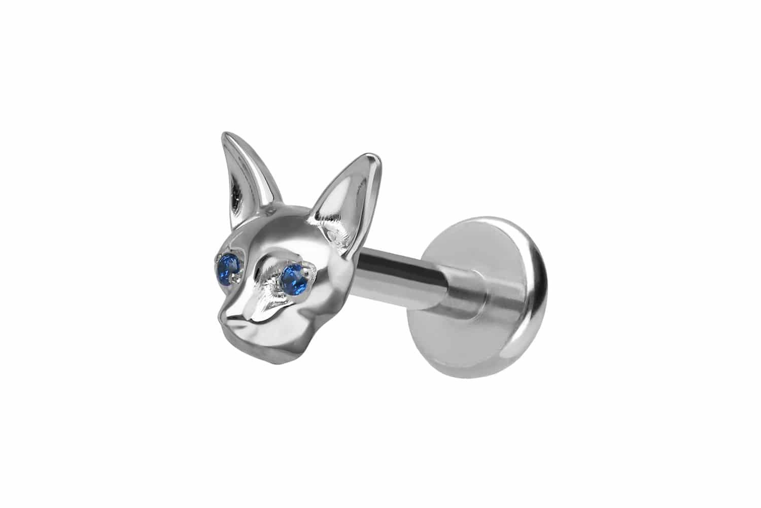 PIERCINGLINE Piercing-Set Titan Labret mit Push Fit BASTET (Labrets, 1-tlg)
