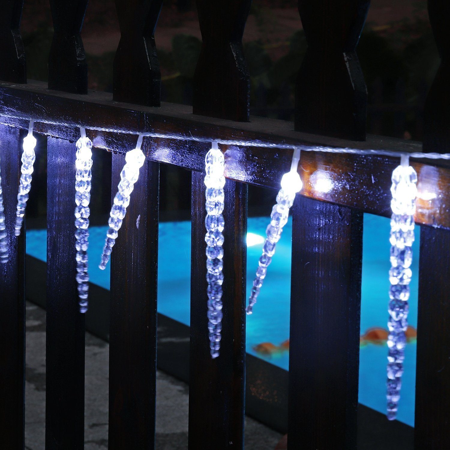 Salcar Eiszapfen Gartenbeleuchtung 5m Outdoor Lichterkette LED-Lichterkette