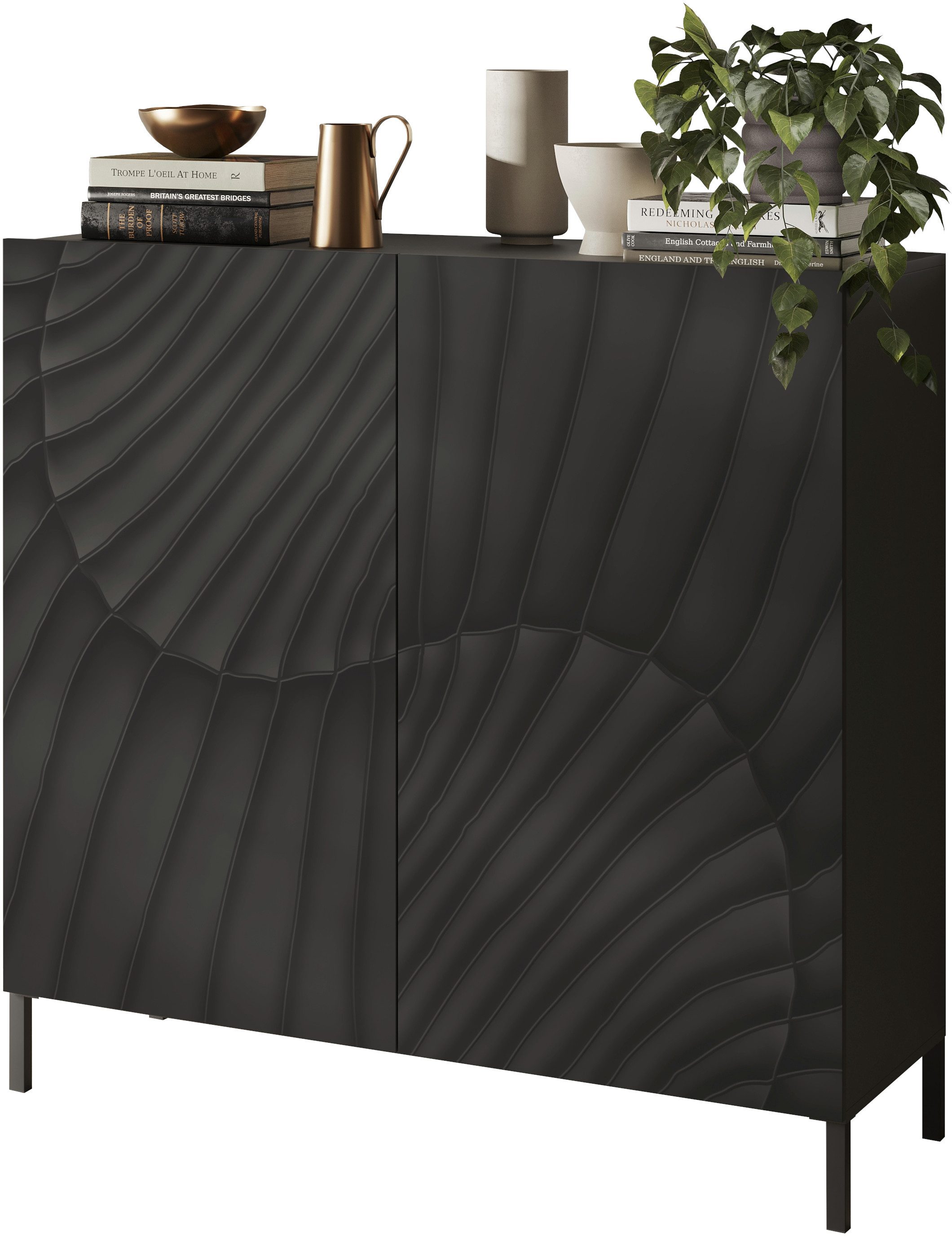 INOSIGN Highboard Snake, Kommode, Anrichte, Stauraummöbel, Höhe 123 cm, Breite 121 cm, moderne Wohnmöbel, 2 Türen, viel Stauraum, stilvoll und funktional