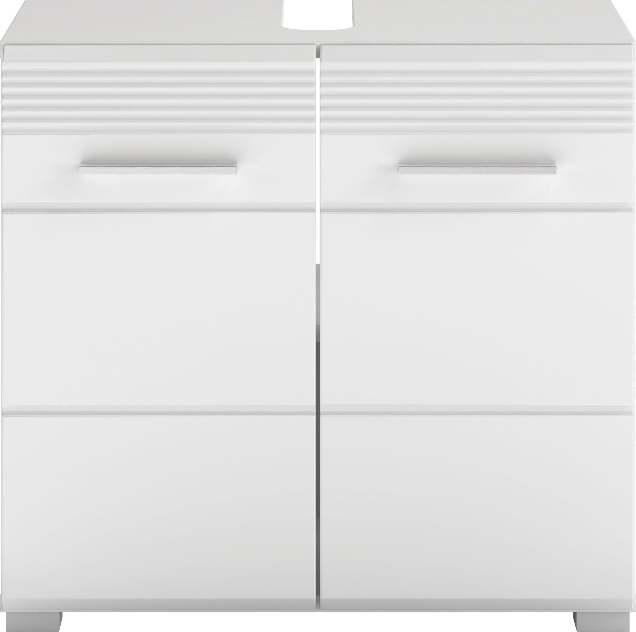 Home affaire Waschbeckenunterschrank Malmö, Breite 60 cm, 2 Tür, 2 Fächer, mit Siphonausschnitt, MDF-Front in verschiedenen Farben erhältlich, Badmöbel, Badschrank, Kommode, Bad