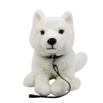 Uni-Toys Kuscheltier Schäferhund mit Leine 25 cm sitzend weiß