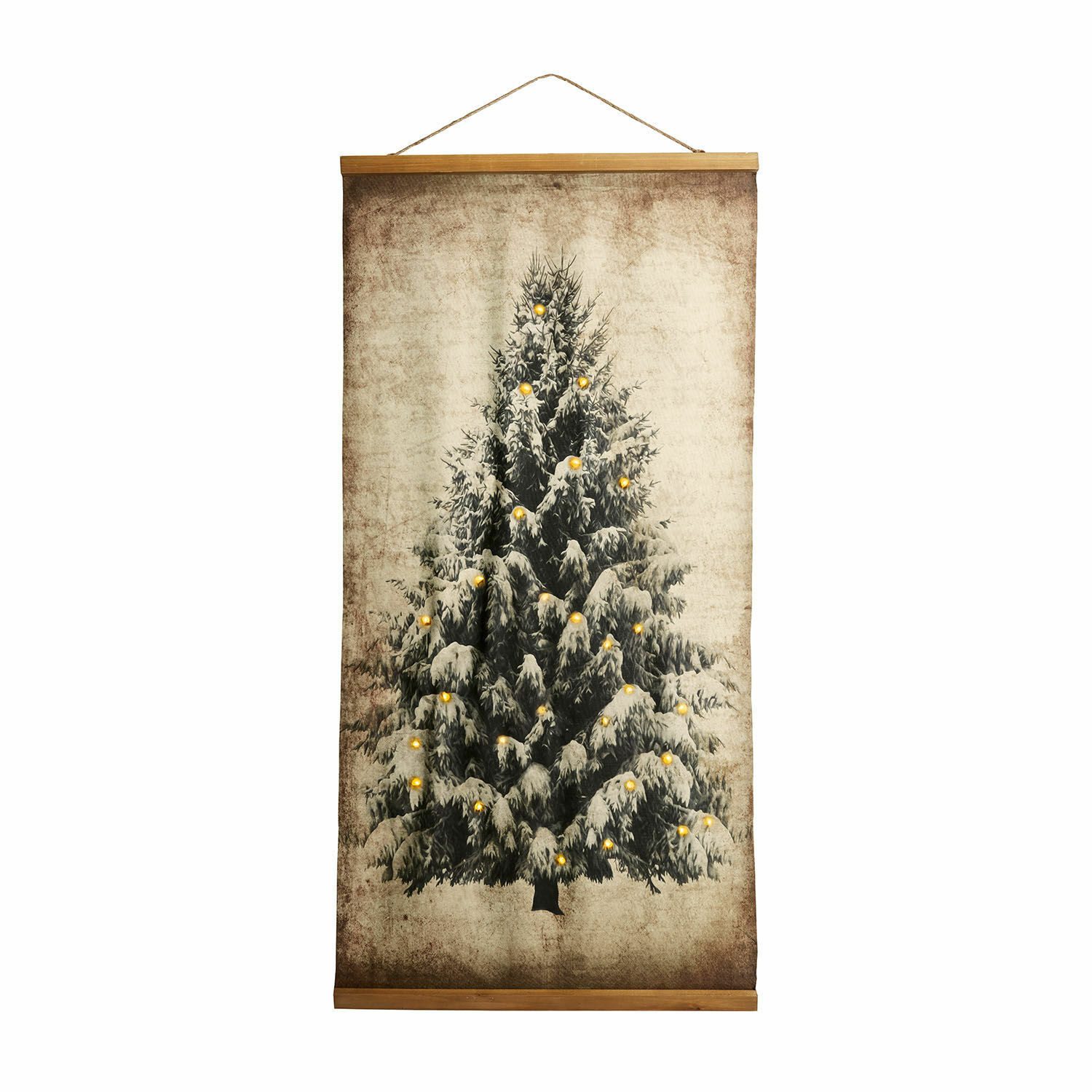 Weihnachtsfigur Bild mit LED Gussers beige/braun