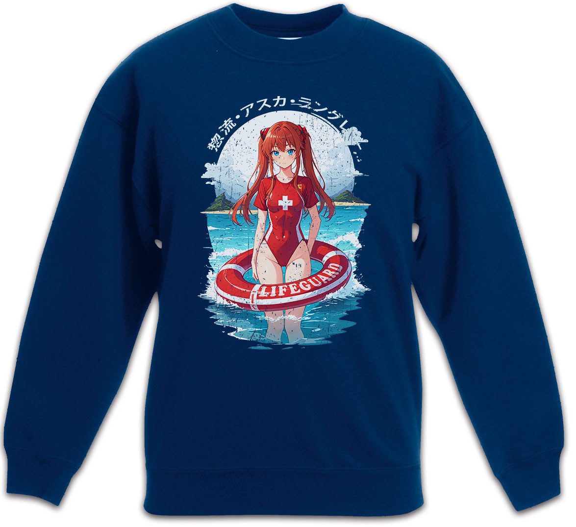 Sweatshirt Langley Lifeguard Kinderpullover Genesis Nerv Asuka Neon Gendo