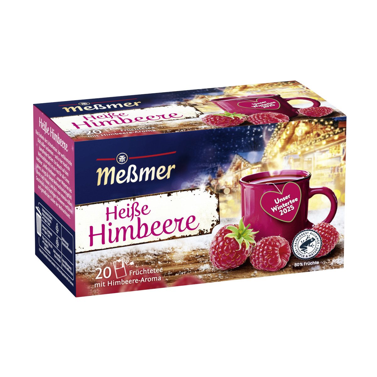 Meßmer Tee, Meßmer Wintertee Heiße Himbeere 20x2,25g intensiv fruchtig Packung 45g