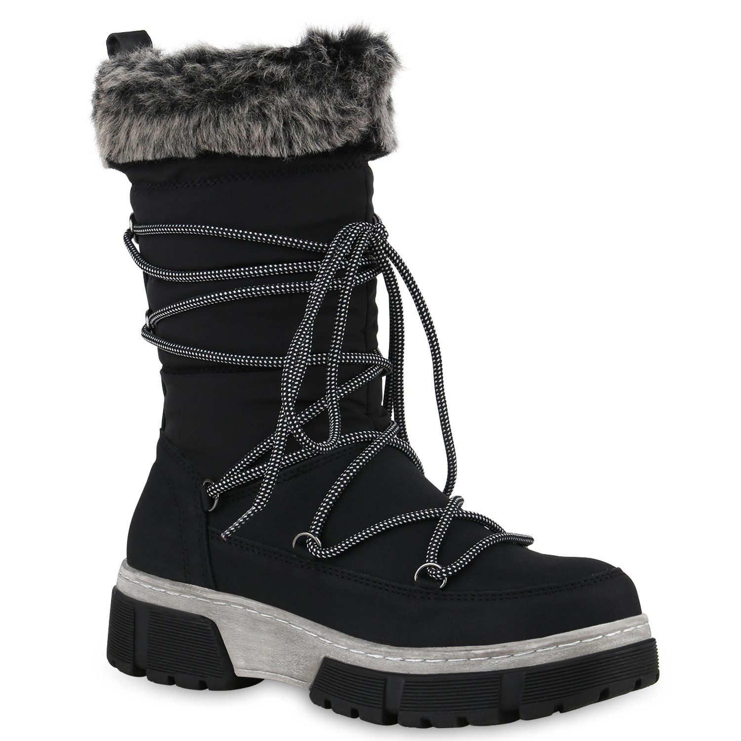 VAN HILL 840826 Winterstiefel Damen Gefütterte Winterstiefel Bequeme Kunstf günstig online kaufen