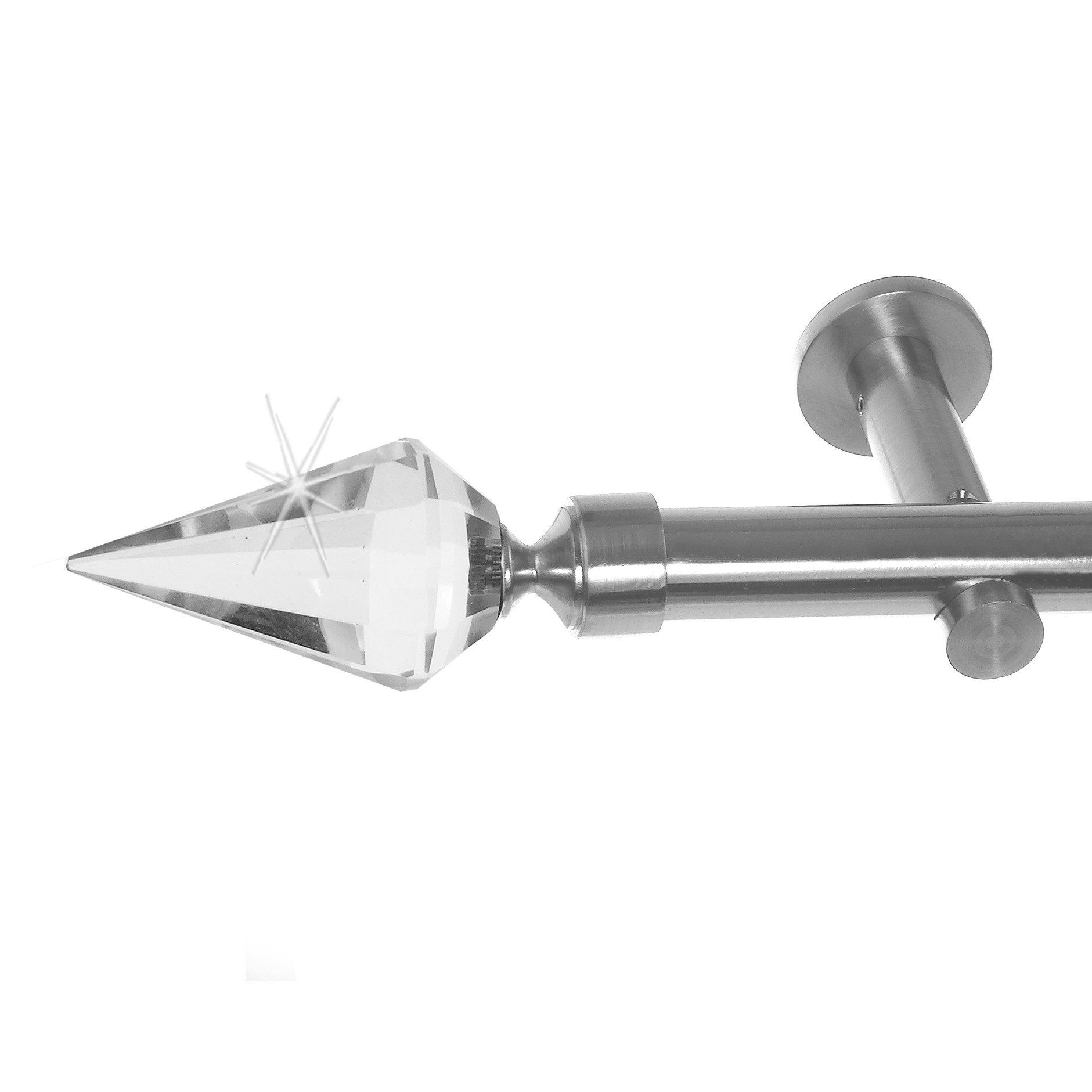 BASIT Gardinenstange Edelstahloptik 20mm mit Wandträgern günstig online kaufen