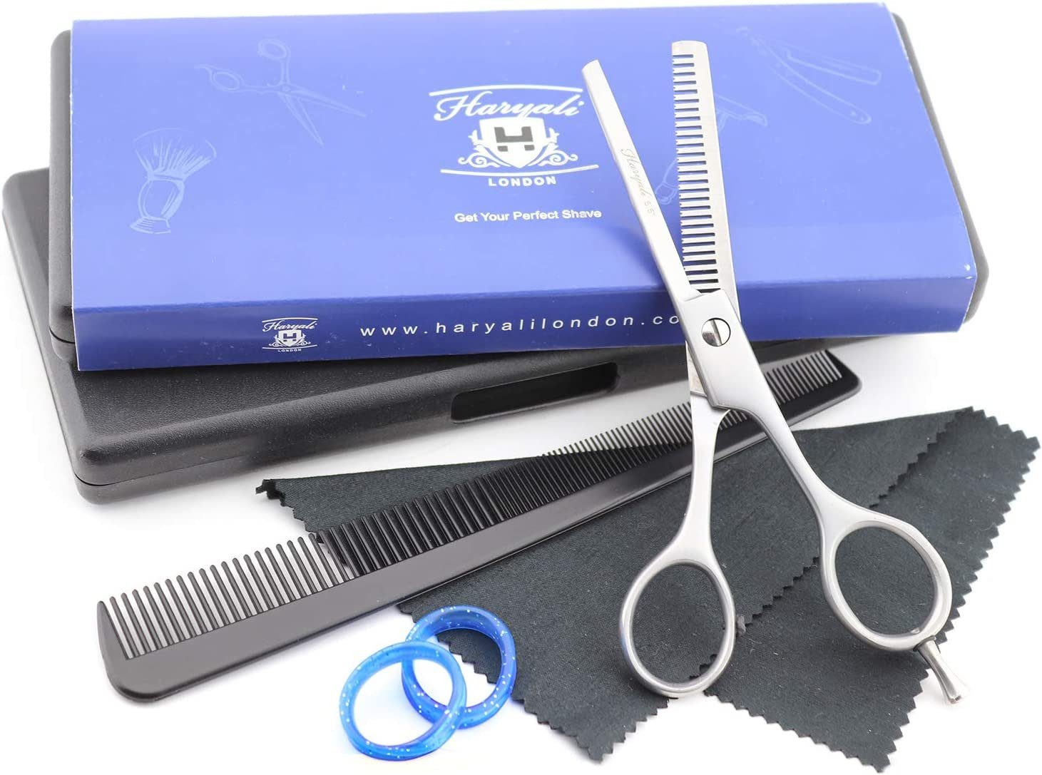 Haryali London Haarschere Friseurschere professionelle Haarschere, Effilierschere-Set Kamm, Box, (Friseur-Ausdünnungsset-Set, 1-tlg., Professionelle Effilierschere aus 5,5-Zoll-Stahl), 1x professionelle Effilierschere