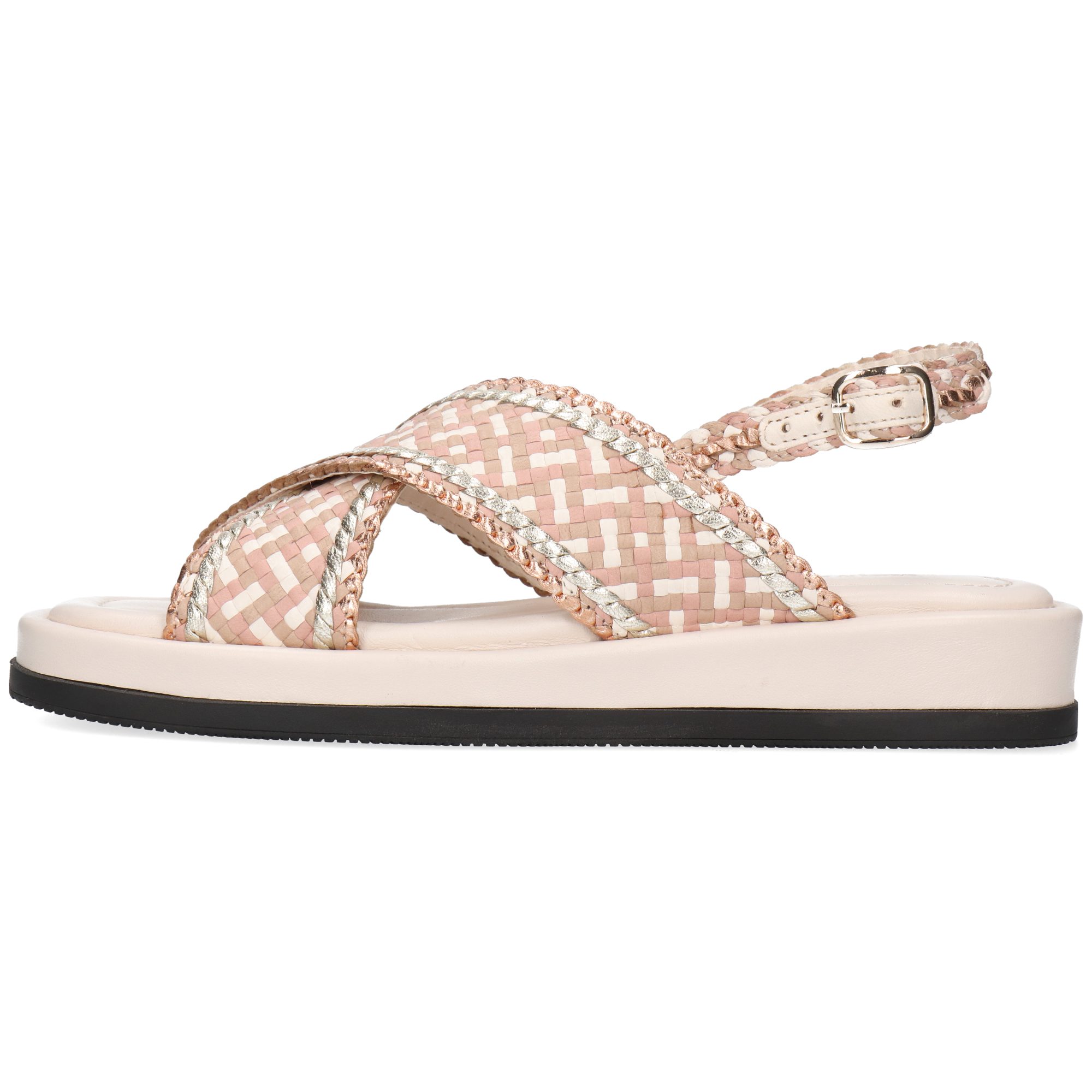 Melvin & Hamilton Vim 1 Leder-Geflochtene Schuhe für Damen Sandale Plateausohlen, Echtes Leder, Von Hand geflochten