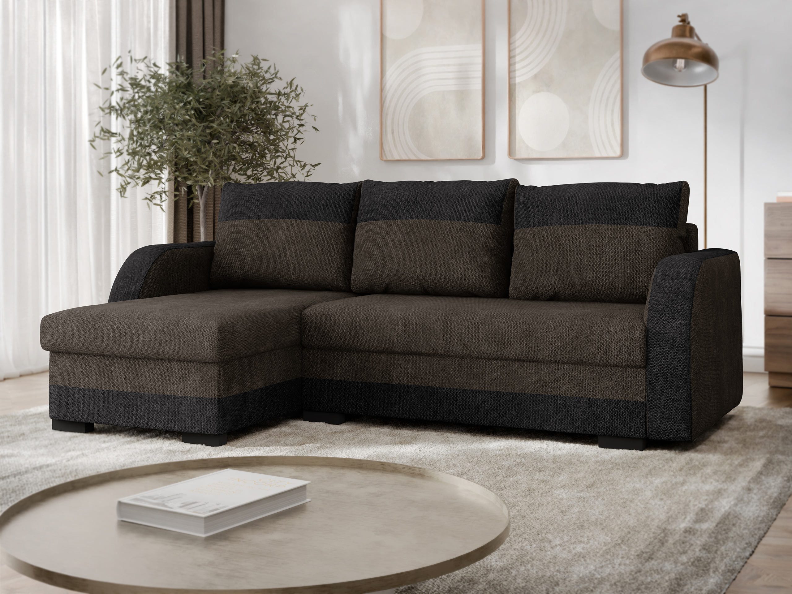MIRJAN24 Ecksofa Jozef, mit Bettkasten und Schlaffunktion, inkl. Kissen Set, L-Form