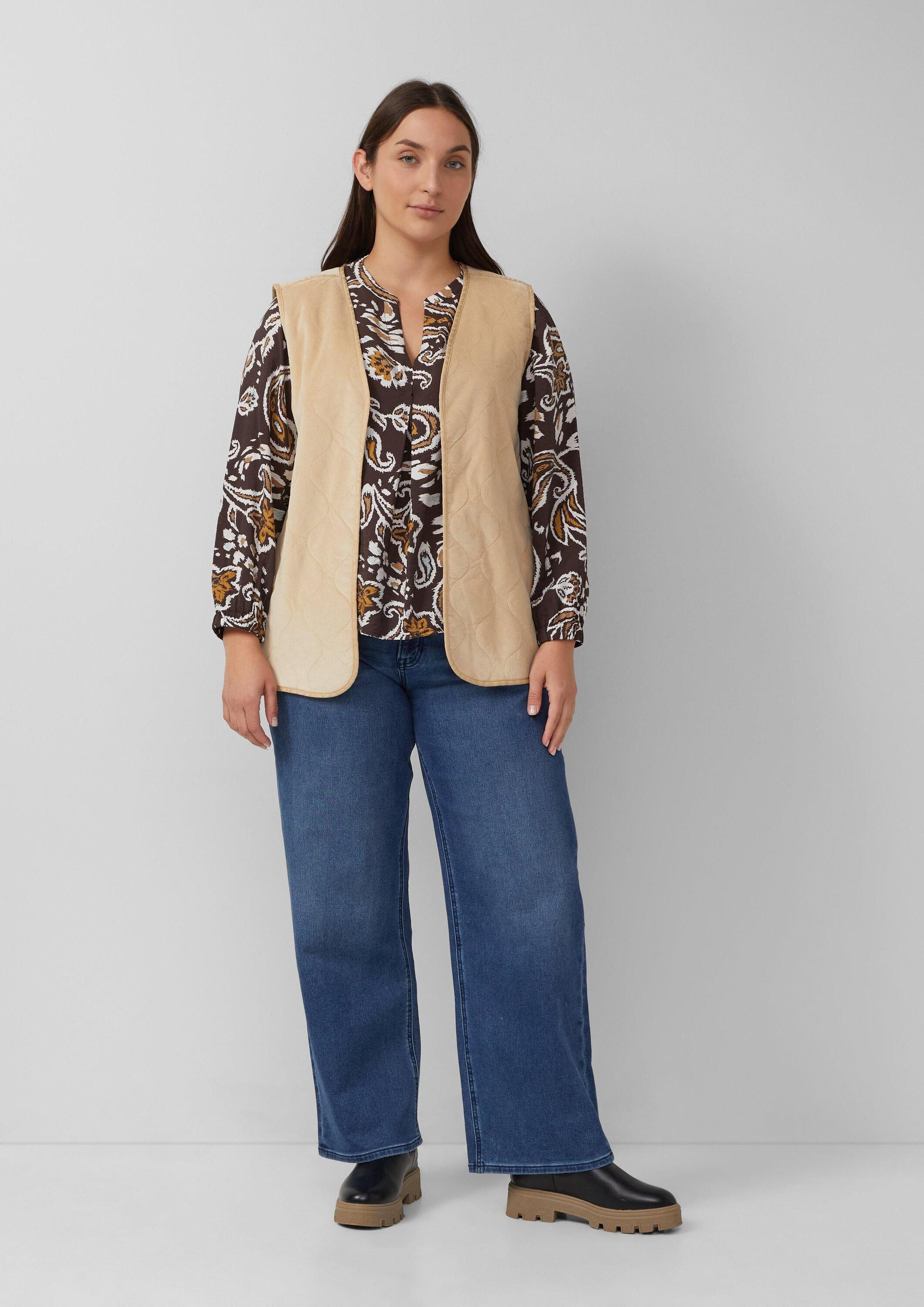 s.Oliver Langarmbluse Bluse Strukturierte Viskosemix-Bluse mit All-over-Print