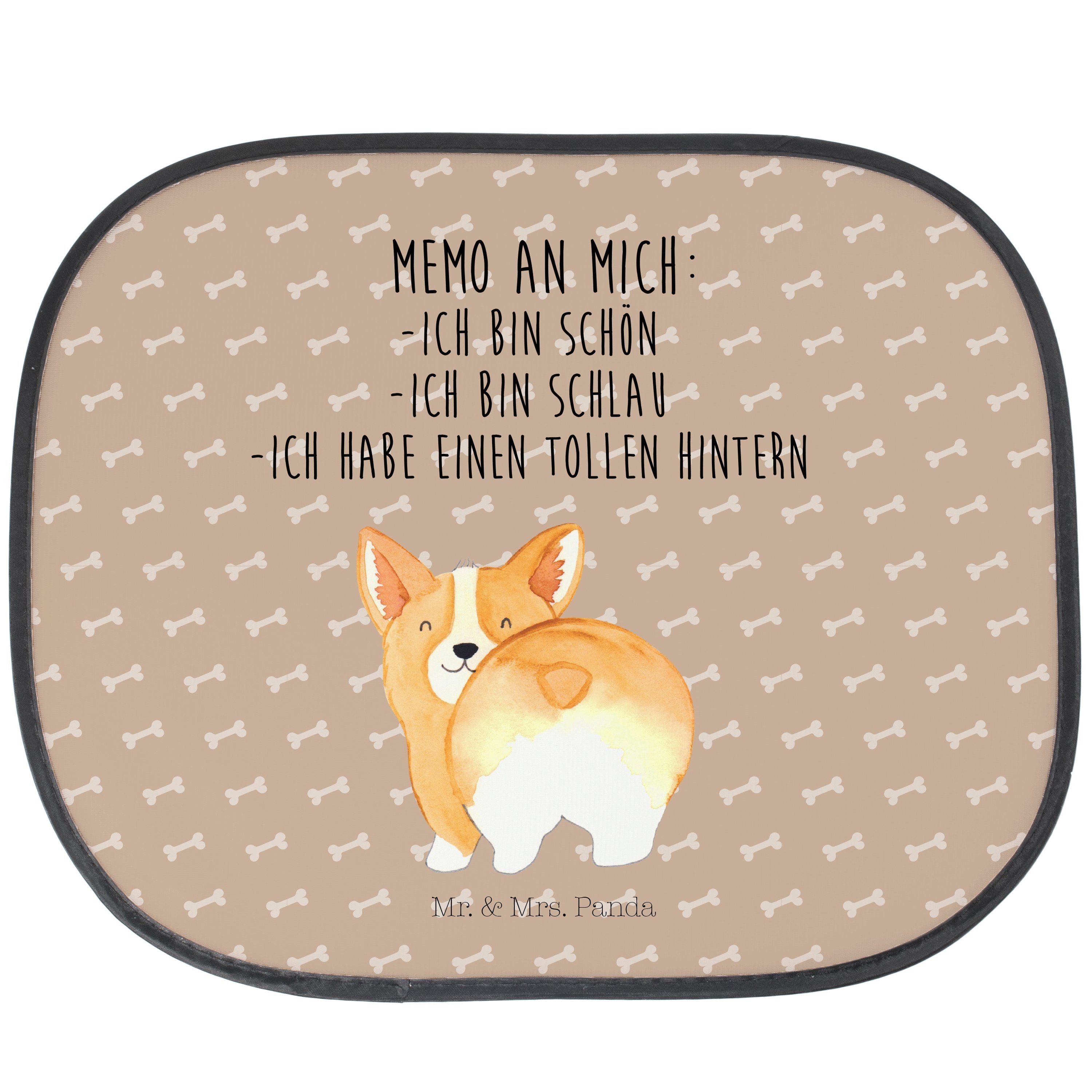 - Corgie - Mr. Mrs. & Po Hundemotiv, Seidenmatt Hundeglück Hundespruc, Sonnenschutz Geschenk, Hundeliebe, Panda,