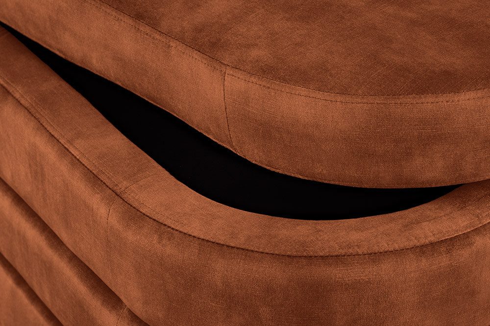 riess-ambiente Sitzbank VOGUE 115cm rost braun- Samt, mit Stauraum, montiert, gepolstert (Einzelartikel, 1-St), stilvolle Polsterbank - ideal für glamouröse Schlafzimmer & Ankleiden