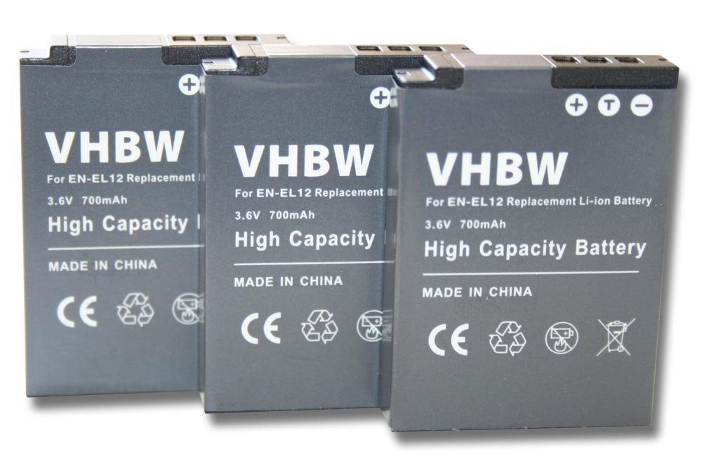 vhbw passend für Nikon Coolpix A1000, B600, AW100, AW100s, P300, P310, Kamera-Akku 700 mAh