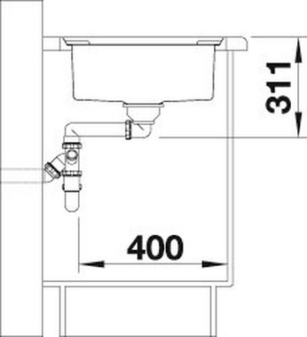 Blanco Küchenspüle AXIS III 45 S-IF, rechteckig, inkl. Glasschneidebrett