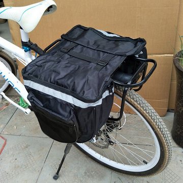 Retoo Fahrradtasche Fahrrad Doppel Satteltasche Gepäckträgertasche Fahrradtasche (Packung, Fahrradstiefeltasche für Gepäckträger), geräumige, vier Fächer,solide, universell, bequemen Griff