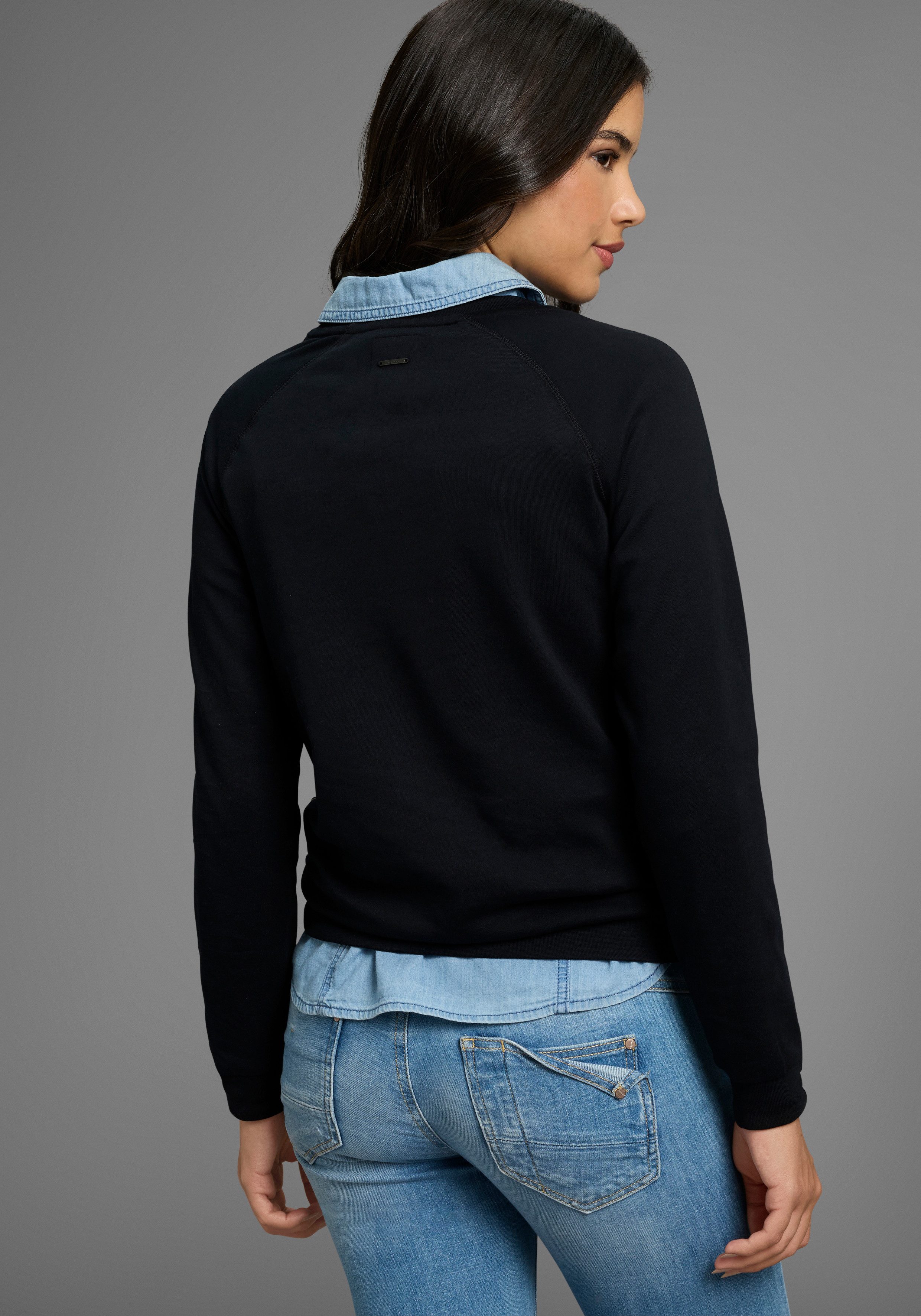 KangaROOS Sweatshirt Langarm, figurumspielender Schnitt, mit Print, Rundhal günstig online kaufen