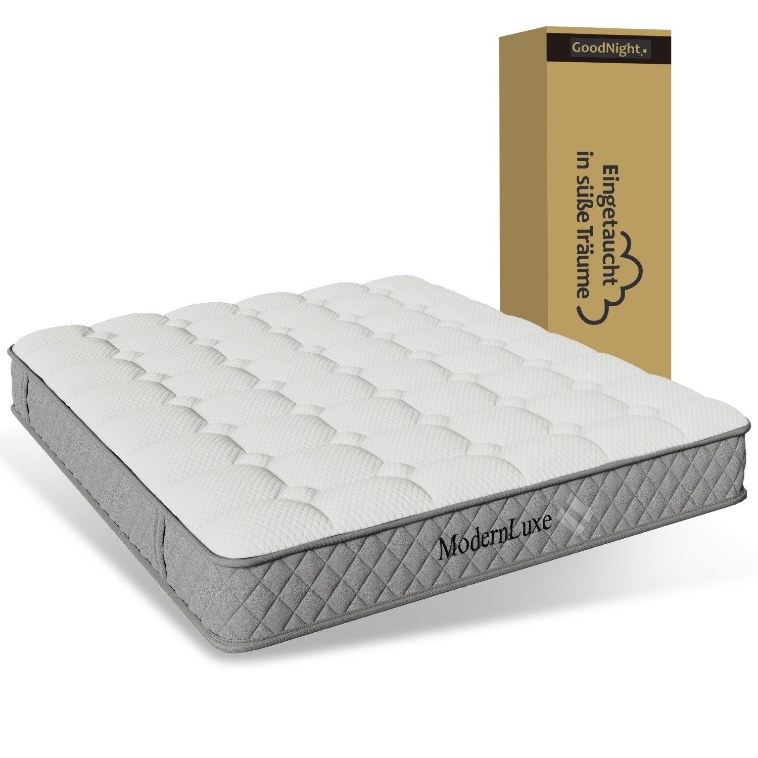 Boxspringmatratze Orthopädische Kaltschaummatratze, ANYSUN, 21 cm hoch, (Mattress mit 7-Zonen-Taschenfederkern, Härtegrad H3 (mittelfest), 20 cm Höhe,Bambuskohle-Schaumstoff, Kaltschaummatratze